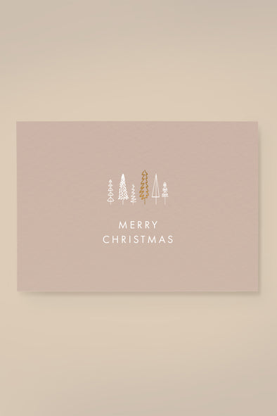 Postkarte Bäume "Merry christmas"